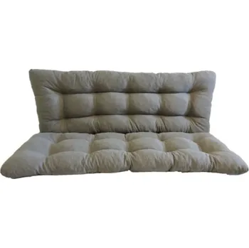 Zahradní nábytek Polstr a opěrka na zahradní houpačku - 150 cm - šedý melír - 150 cm