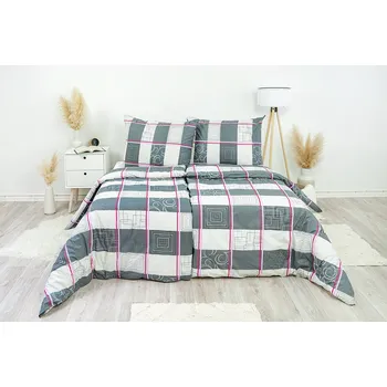 Povlečení Stanex Ložní povlečení bavlněné obdélník šedý (LS21) rozměr: 140 x 200 + 90 x 70, Zapínání: Zip