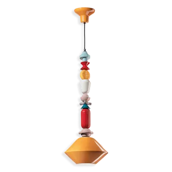 Ferroluce Závěsné vintage svítidlo LARIAT, v. 87 cm, 1xE27 Barva: Žlutá