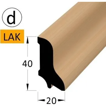 Podlahová lišta NOVÁK Podlahová - soklová lišta 40x20 dýha buk lak, 2,4m 5483