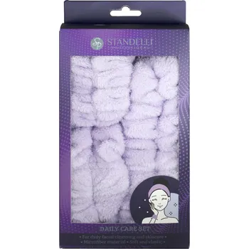 Standelli professional Sada kosmetické čelenky a náramků na mytí obličeje fialová 3 ks