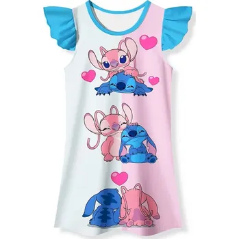 Dívčí šaty Lilo & Stitch Dívčí letní šaty na motivy "Lilo a Stitch" (vel. od 2 do 10 let) Barva: modrá, Velikost: 120 / 3-5  let