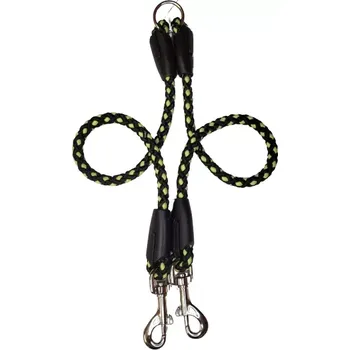 Vodítko pro psa Palkar vodítko rozdvojka pro psy 40 cm x 8 mm černo-fosforová