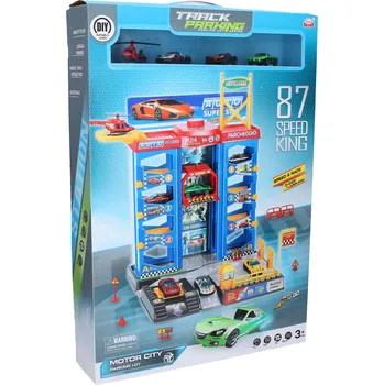 autodráha Wiky Vehicles Parkovací stanice s vrtulníkem 30x27x37 cm - expresní doprava