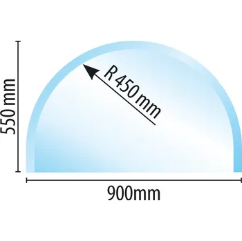 Sklo pod kamna typ N1, 900 x 550 x mm