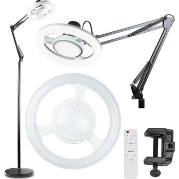 Stojací lampa Interlook ML-930 + USA-EU | LED kosmetická lampa bez stínu | 24W | 3 světlé barvy | US-EU adaptér