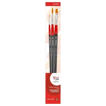 Umělecký štětec Sada štětců Rosa č. 4, syntetické 3ks (Sada štětců Rosa č. 4, syntetické 3ks)