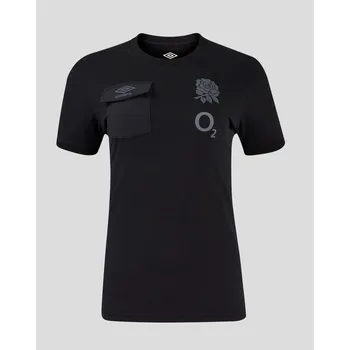 Dámské tričko Umbro England Rugby Presentation T-Shirt 2024 Womens Black 14 (L)