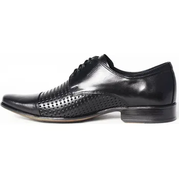 Pánské polobotky Elegantní boty - kožené model 218 - černé, VELIKOST 46