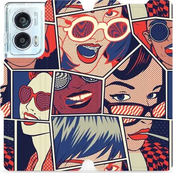 Pouzdro na mobilní telefon Flipové pouzdro Mobiwear - Motorola Edge 50 Fusion - VP18P Komiks (Knížkové flip pouzdro, obal, kryt na mobil Motorola Edge 50 Fusion - VP18P Komiks, materiál Umělá kůže + TPU - ochrana 360°, stojánek, silikonová vanička, magnetické zavírání)