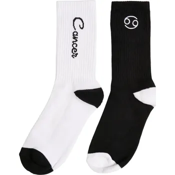 Pánské oblečení Zodiac Socks 2-Pack černo/bílá rakovina Mister Tee bílá 2576184