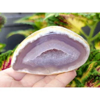 Přírodní kámen Achát šedý geoda s dutinkou 168g z Brazílie