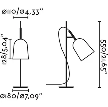 Lampička FARO BARCELONA Stolní lampa Studio, růžová/černá, ocel, výška 55 cm - Ø základny 18 cm; stínítko - Ø 11 cm, délka 12,8 cm růžová, černá 1 x 8 W LED - Doprava zdarma