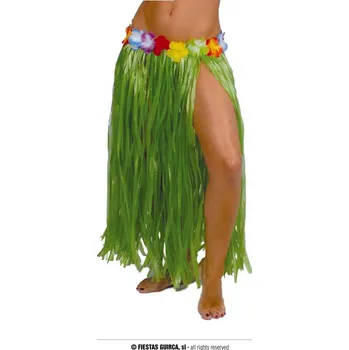 Guirca Fiestas Španělsko Havajská sukně s květy zelená 75 cm
