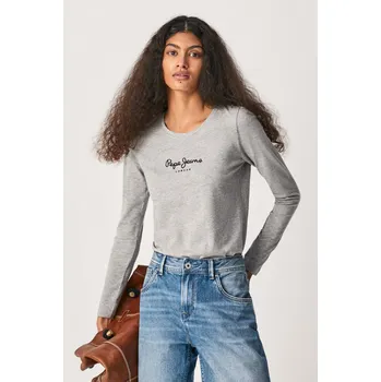 Dámské tričko Pepe Jeans Dámské tričko NEW VIRGINIA LS N Barva: šedá, Velikost: S