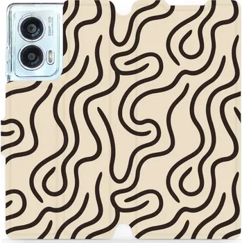 Pouzdro na mobilní telefon Flipové pouzdro Mobiwear - Motorola Edge 50 Fusion - VA60S Linky (Knížkové flip pouzdro, obal, kryt na mobil Motorola Edge 50 Fusion - VA60S Linky, materiál Umělá kůže + TPU - ochrana 360°, stojánek, silikonová vanička, magnetické zavírání)