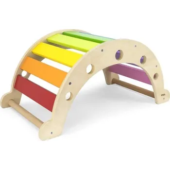 Hračka pro nejmenší Viga Dřevěné duhové houpací křeslo