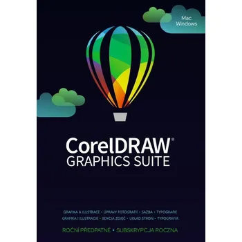 Grafický software CorelDRAW Graphics Suite 365 dní obnovení pronájmu licence (251-2500) EN/DE/FR/BR/ES/IT/NL/CZ/PL
