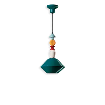 Ferroluce Závěsné vintage svítidlo LARIAT, v. 56 cm, 1xE27 Barva: Zelená