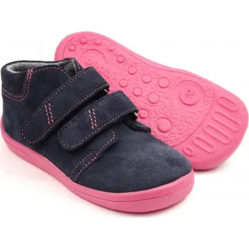 Dívčí polobotky BEDA Barefoot Elisha kotníkové tmavě modré