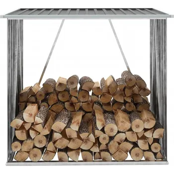 vidaXL Marketos Zahradní kůlna na dříví pozinkovaná ocel 163x83x154 cm antracit