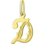 Zlatý přívěsek písmeno D