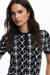 Dámské triko Desigual 24WWTK98 2000 TS COEURS LACROIX 2000 BLACK