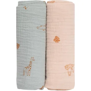 látková plena BUBABA BIO mušelínové pleny 2ks zelená+béžová