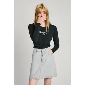 Dámské tričko Pepe Jeans Dámské tričko NEW VIRGINIA LS N Barva: černá, Velikost: S