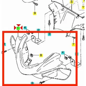 Motodíl Yamaha Přední plast řídítek 5BRF614301S0