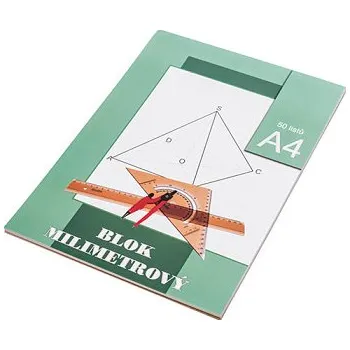 Blok Milimetrový papír v bloku A4 80g, 50 listů (Milimetrový papír v bloku A4 80g, 50 listů)