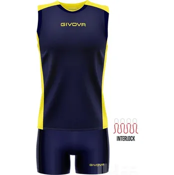 Dámský komplet GIVOVA PIPER, barva 0407 tmavě modrá - žlutá, velikost S