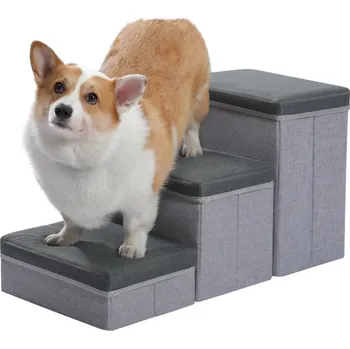 Schůdek Skládací psí schůdky s úložným prostorem Barva: tmavě šedá (AMT0229DGY)