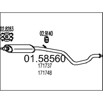 Tlumič výfuku Střední tlumič výfuku MTS 01.58560