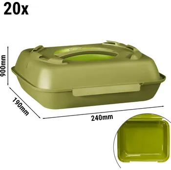 Lednice G.Gastro Krabička na jídlo - 600 ml - nedělená - olivově zelená/světle zelená