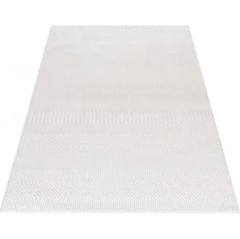 Koberec Makro Abra Moderní kusový koberec HERA PB89A Geometrický bílý Rozměr: 80x150 cm