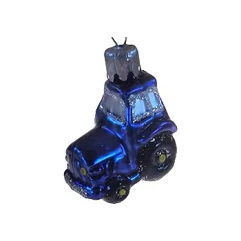 Vánoční dekorace Vánoční figurka traktor 3cm / modrý
