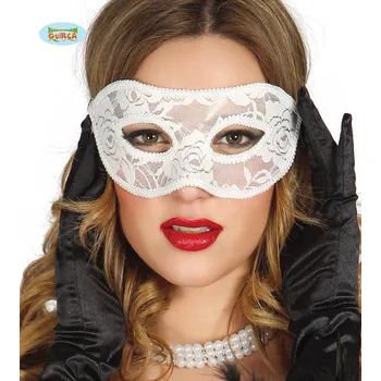 Karnevalová maska Guirca Fiestas Španělsko Bílá maska