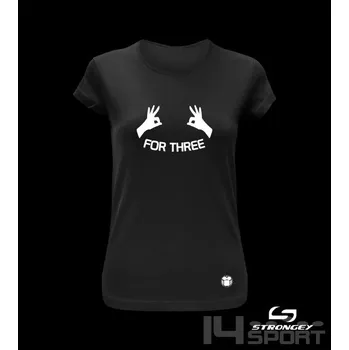 Chlapecké tričko Dívčí triko STRONGEY FOR THREE BLACK, velikost 3 roky
