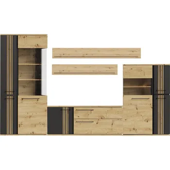 Obývací stěna Obývací stěna dub artisan/černá MOLTO A