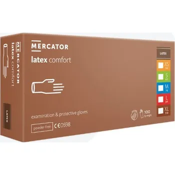Vyšetřovací rukavice Mercator Medical Rukavice Comfort latex bez pudru L 100ks – ochrana bez podráždění