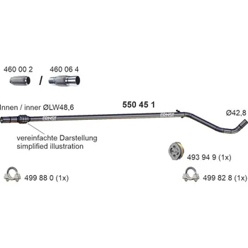Výfukový systém Výfuková trubka ERNST 550451