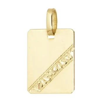 Přívěsek Zlatnictví Noemi Přívěšek ze žlutého zlata destička rytá Žlutá