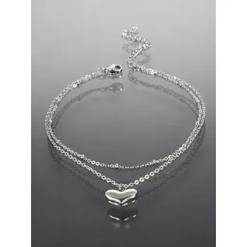 Náramek Prosperk Náramek na nohu z chirurgické oceli se srdíčkem S3282