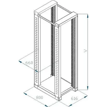 Rozvaděč TRITON 19" montážní rám 42U, dvoudílný, hloubka 800mm
