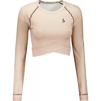 Dámské tričko Dámský funkční crop top s dlouhým rukávem premium ALTISPORT VOJ/ALW000TR04 HNĚDÁ XXL
