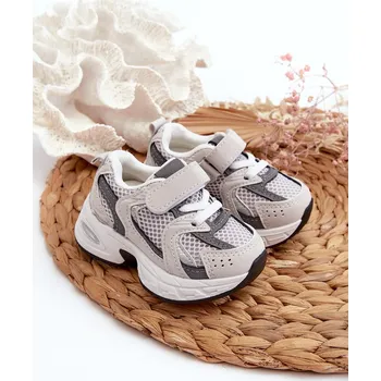 Dívčí tenisky Dětské Sportovní Tenisky Na Suchý Zip Rulagia Barva: Stříbrná, Velikost: 18