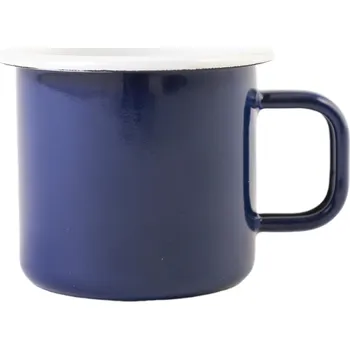 OLYMP Olymp, Jihočeský plecháček, smaltovaný hrnek 8 cm, 0,4 l, tmavě modrý s bílým lemem 219/13c