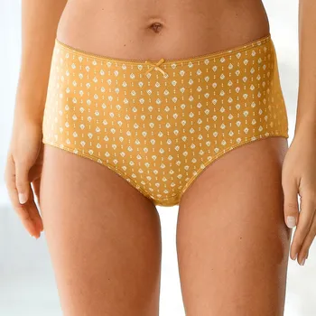 Kalhotky Blancheporte Sada 4 kalhotek maxi s grafickými vzory černá/medová 54/56