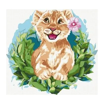 Set školních potřeb Malowanie po numerach - Urocze lwiątko 30x30